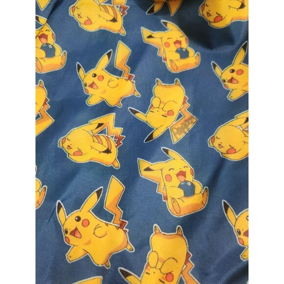 POKEMON PIKACHU Backpack drawstring cinch top bag lightweight blue yellow nylon - Picture 5 of 8